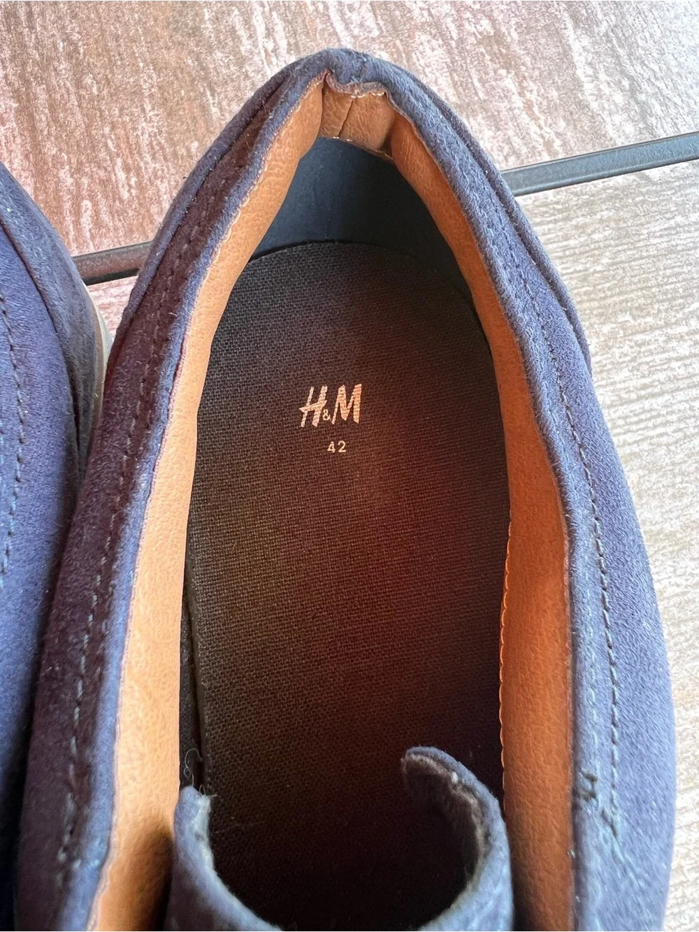 H&M Men's Blue Faux Suede Derby Shoes Oxfords Size 9 (EUR 42) NWOT